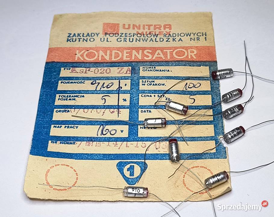 Kondensator 910pF 160V KsF Unitra MIFLEX Części i akcesoria Gdańsk