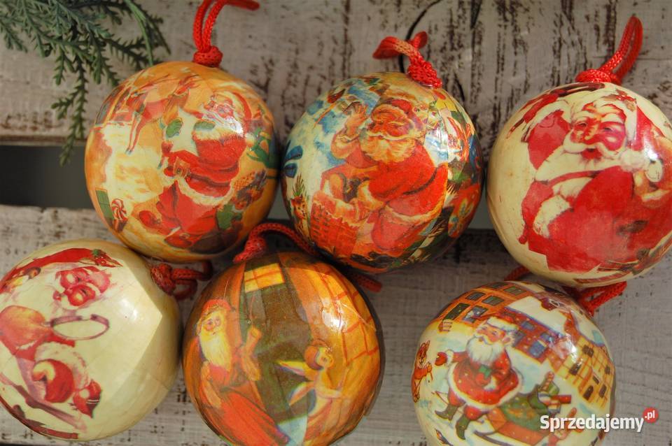 Bombka bombki decoupage vintage Mikołaj 6 Lublin