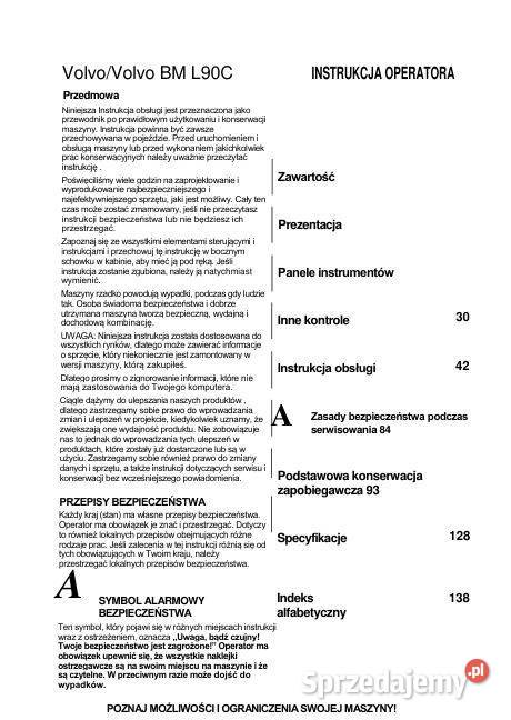 Volvo L90C instrukcja obsługi DTR Kielce