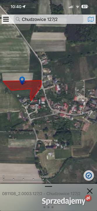 Działka budowlana drodze asfaltowej Chudzowice