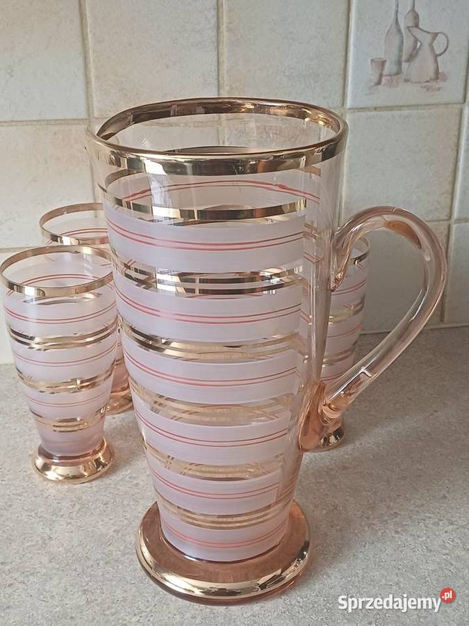 vintage dzbanek ze szklankami Nowy Targ