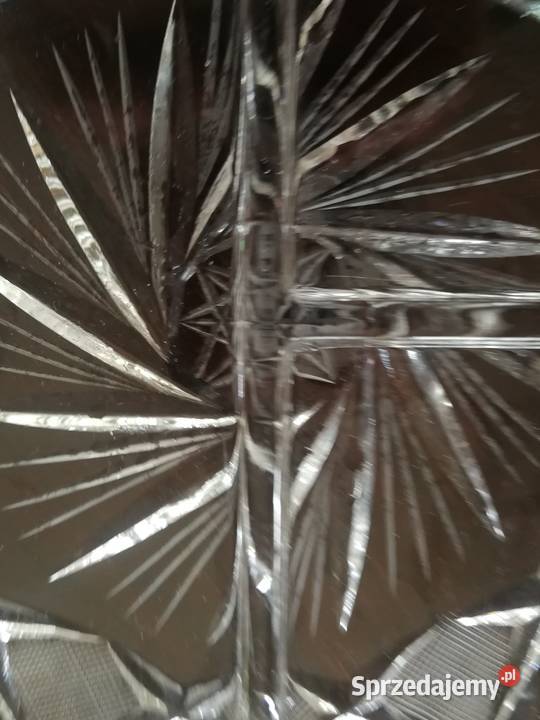 Ręcznie szlifowany dzielony kryształowy talerz Kuźnia Raciborska