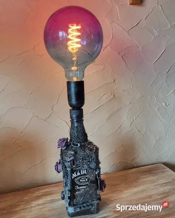 Lampa ręcznie robiona z butelki Jack Daniels odcienie szarości kujawsko-pomorskie Włocławek