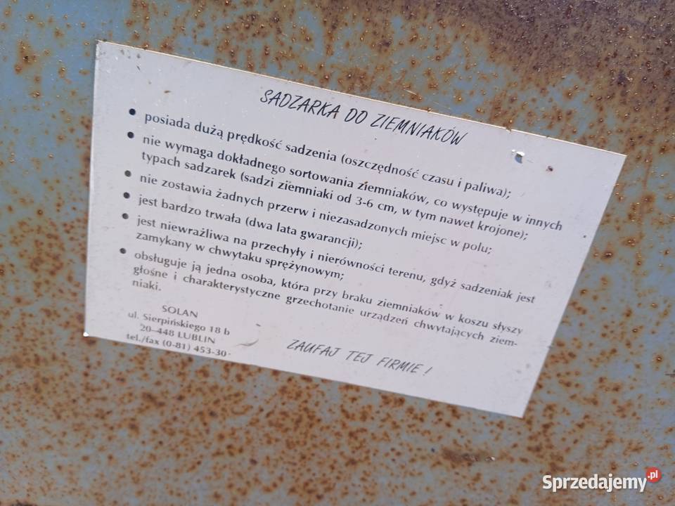 Sadzarka do ziemniaków Nowy Korczyn