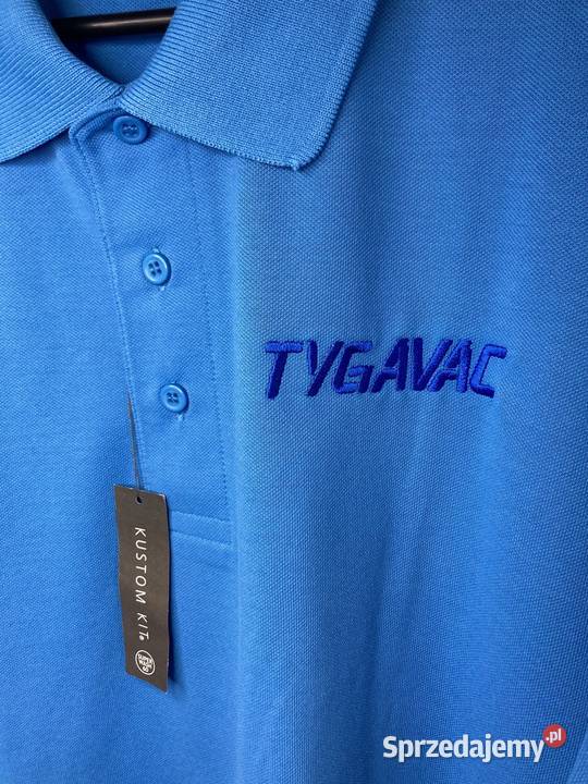 Nowy tshirt koszulka Polo Tygavac błękitna XXL niebieski Nisko