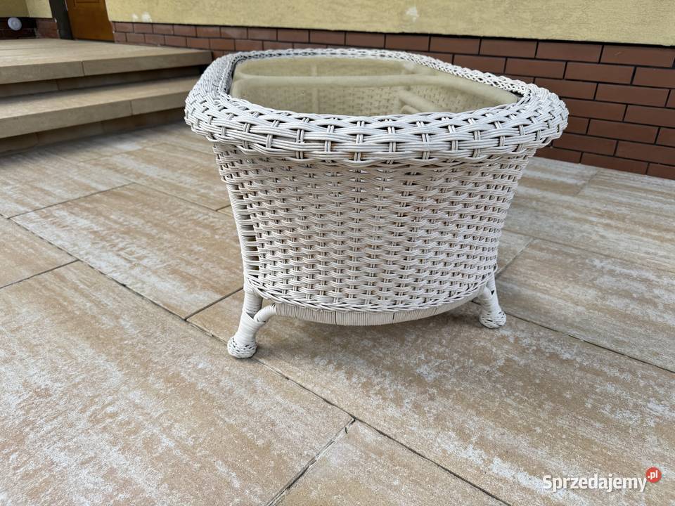 Stolik rattanowy ze szkłem wiklinowy ława taras Garwolin