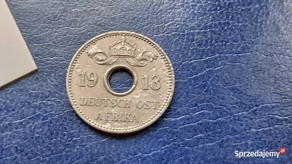 Stare monety 5 halerzy 1913 J Niemiecka Afryka Numizmatyka Lesko sprzedam