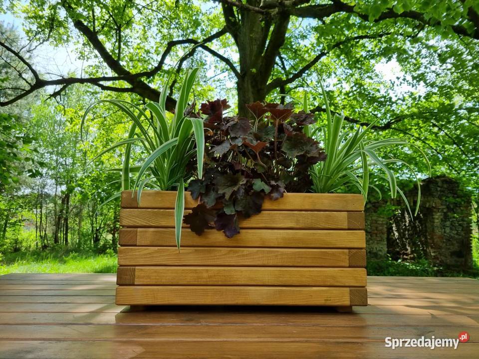 Donica drewniana ogrodowa donica na taras śląskie Kalety