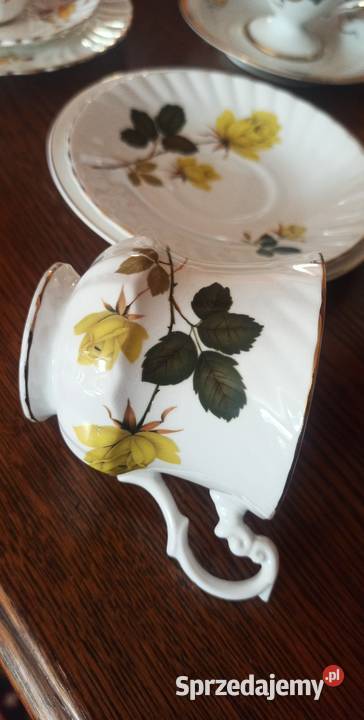 Filiżanka z talerzykiem z żółtą różą Syg English Gdańsk