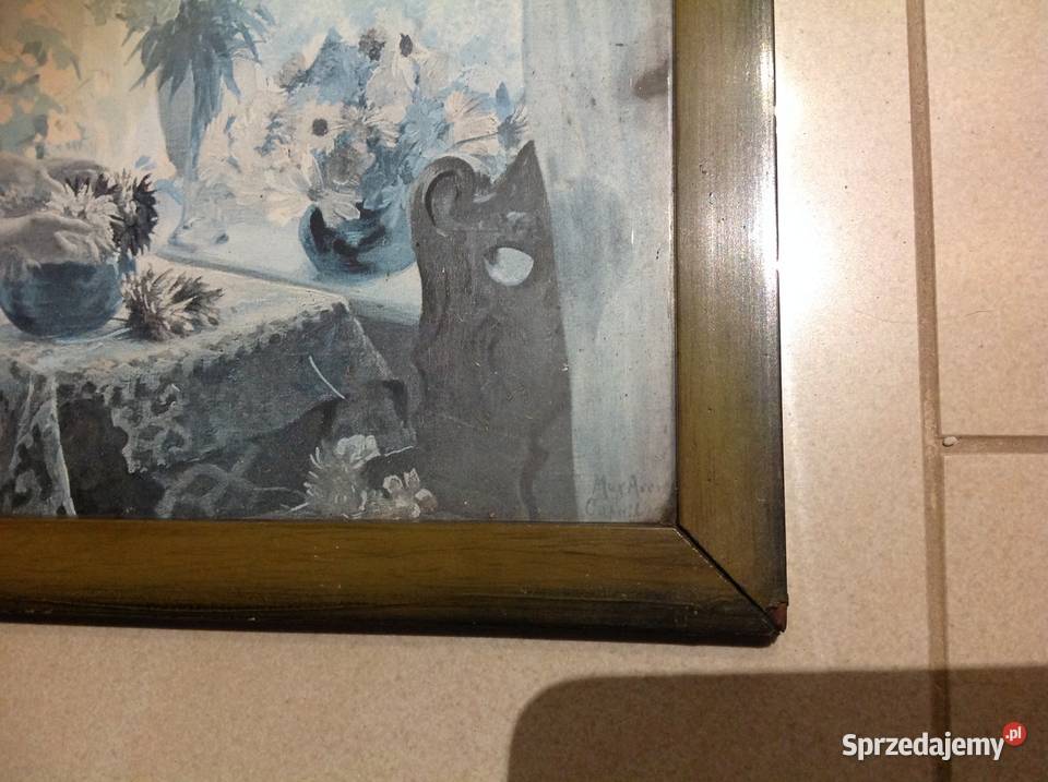 Stary Obraz Obrazek Arenz 1908 Sygnowany lubuskie Nowa Sól