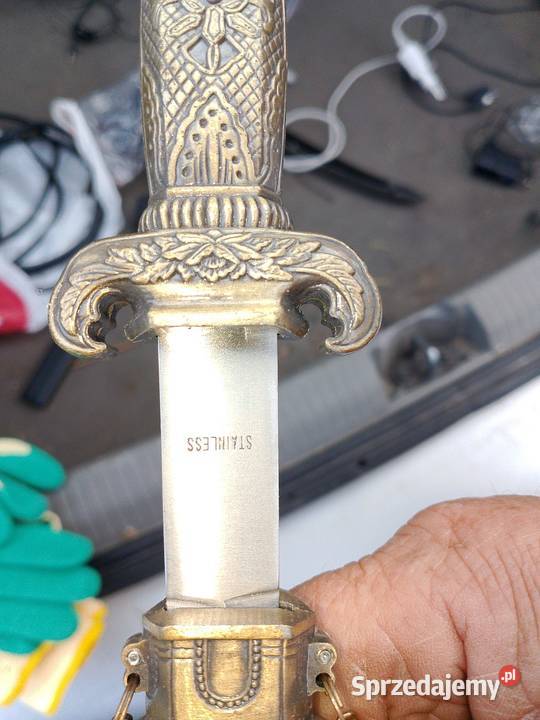 Nóż Finka nożyk tasak ozdobny ciężki sygnowany Grzymała