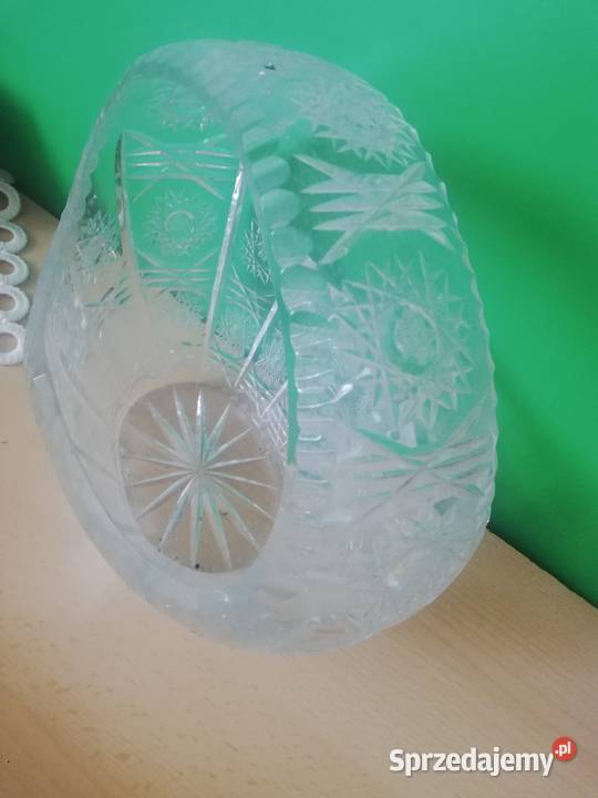 Koszyk kryształ z lat PRL grube szkło hartowane Warszawa