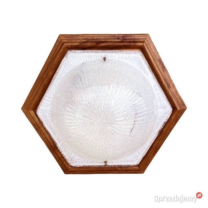 Szklany plafon kinkiet heksagonalny Włochy lata sprzedam