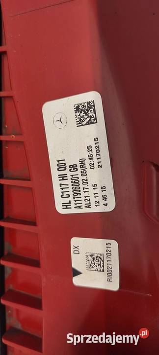 MERCEDES X117 CLA LAMPA PRAWY TYŁ RHD ANGLIK