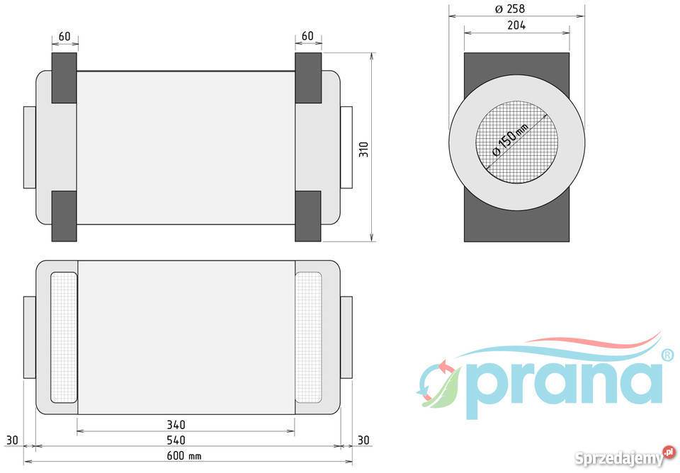 Prana250 wentylacja przemysłowa rekuperator Raszyn