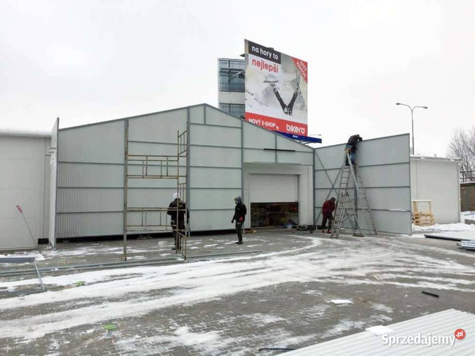 Blaszana montowana hala 1333 m biała Kraków
