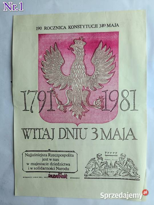 190ta rocznica Konstytucji 3go Maja1981r plakaty Czasopisma Gdynia sprzedam