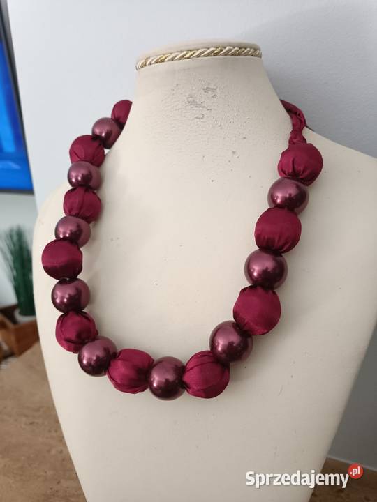 Bordowe korale naszyjnik Białystok