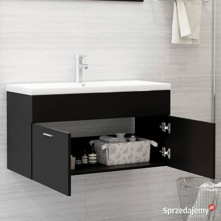 Szafka pod umywalkę czarna 90x385x46 WM804666 Warszawa