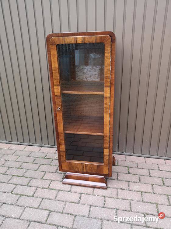 Słupek Witryna ArtDeco Orzech Unikat Stara Antyk Swarzędz