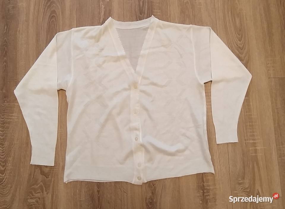 Sweter damski ROZPINANY biały Rozpinane