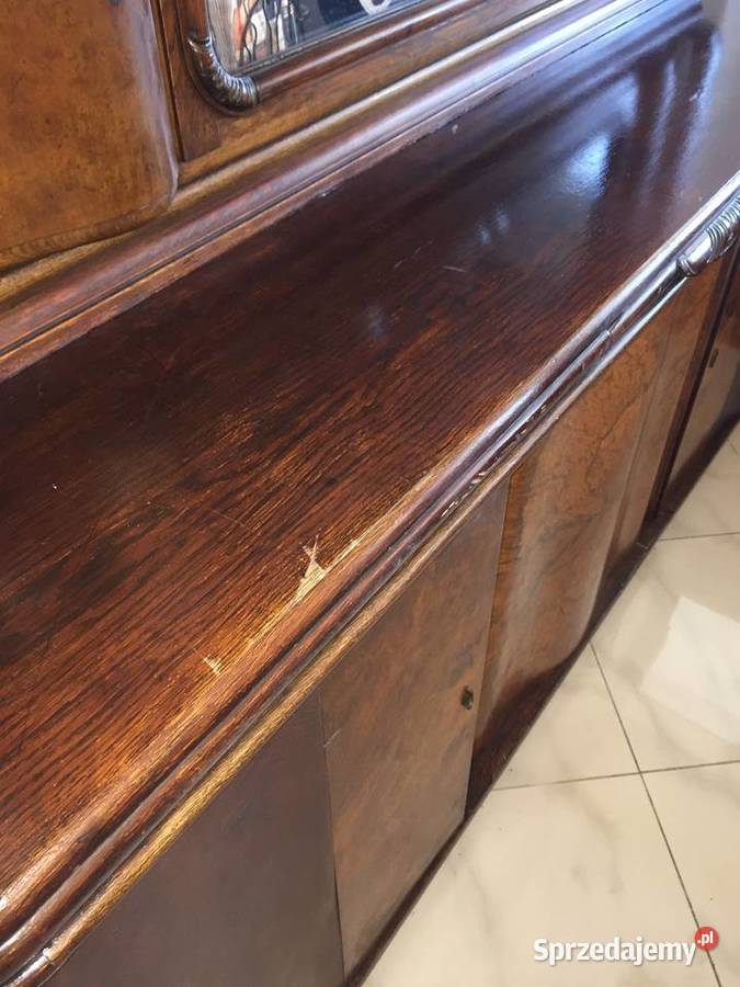 Stylowy kredens w starym stylu z witryną bufet 154cm wielkopolskie