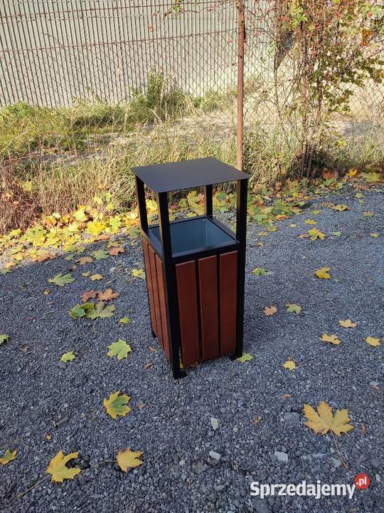 kosz miejski na śmieci z daszkiem ogrodowy Kielce
