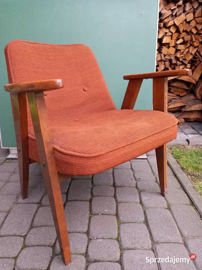 Stary fotel 366 Józefa Chierowskiego prl vintage Rawicz