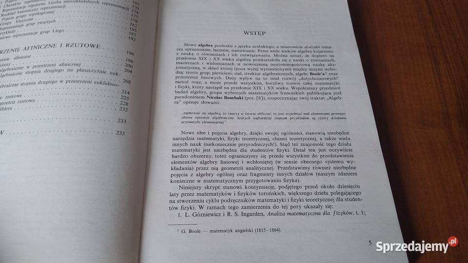 Algebra z geometrią fizyków Lech Górniewicz Rok wydania 199 Gdańsk