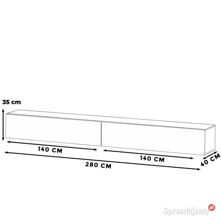Szafka Rtv Wisząca 280 Loft Pojemna Pod 40cm Elbląg