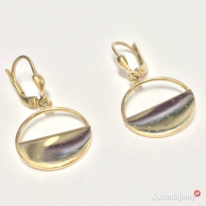 Złote kolczyki 585 14K HalfMoon minimalistyczne Warszawa