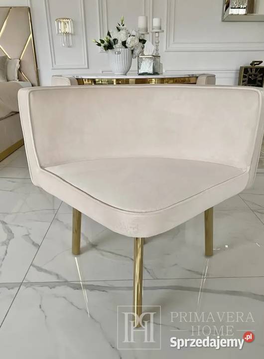 Stół okrągły nowoczesny glamour biały złoty 120cm