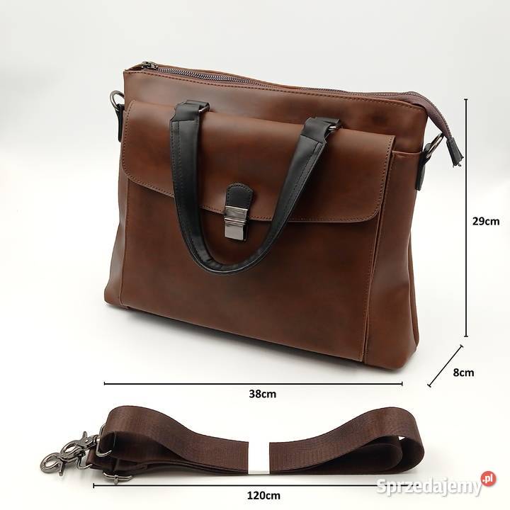 Teczka aktówka torba biznesowa skórzana na ramie śląskie Zawiercie