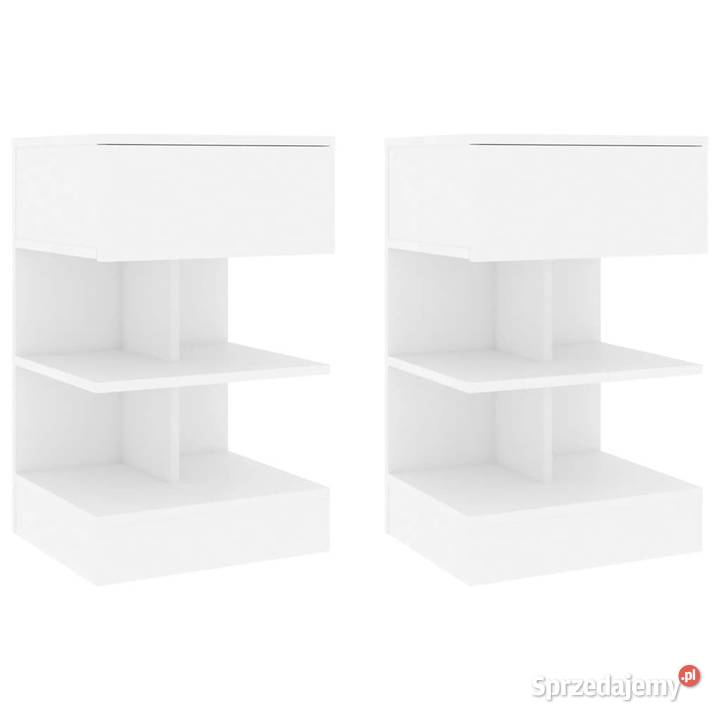 Szafki nocne 2 białe 40x35x65 materiał mazowieckie