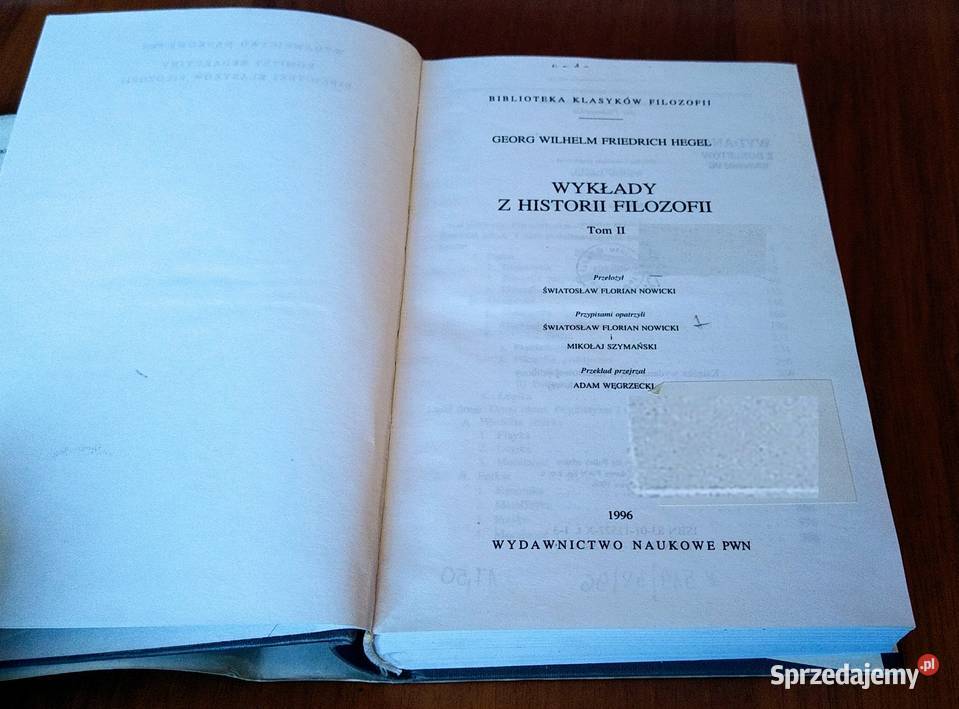 Wykłady z historii filozofii T 2 Georg Wilhelm pomorskie Gdańsk