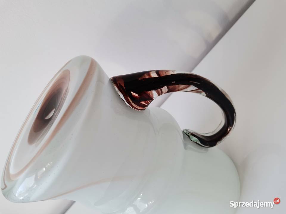 Stary duży kufel szkło design PRL Katowice
