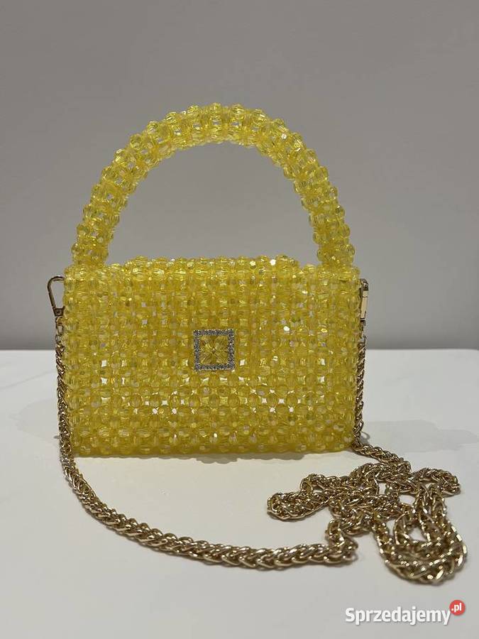 Damska złoty torebka wesele 18x12x21 koralik Bełchatów sprzedam