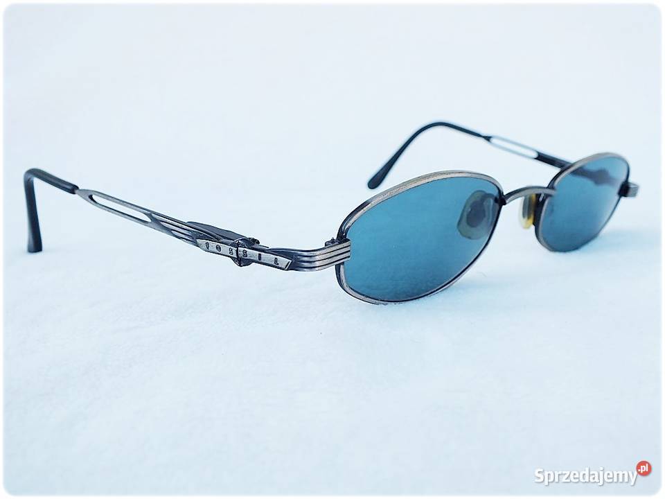 Okulary Vintage FOSSIL Owal Metal Frame Blue z Uniseks Żary