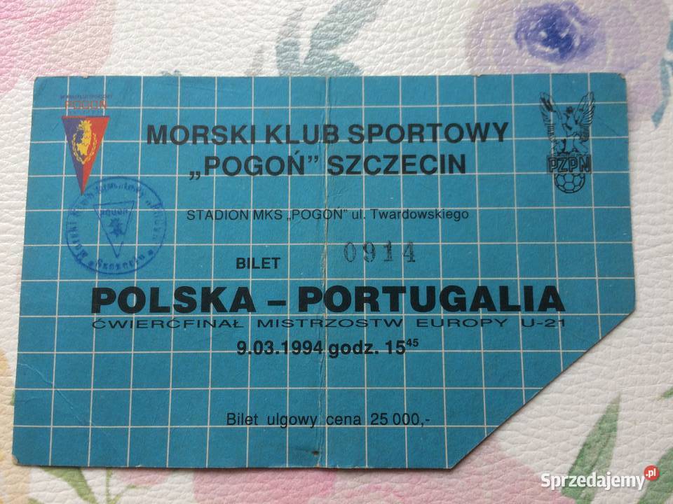 1152 Bilet Na Mecz Polska Portugalia Antykwariat Szczecin