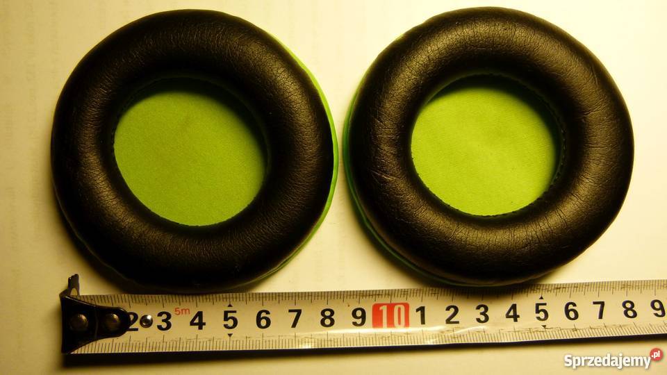 Nauszniki pady do słuchawek 8cm czarno seledynowe