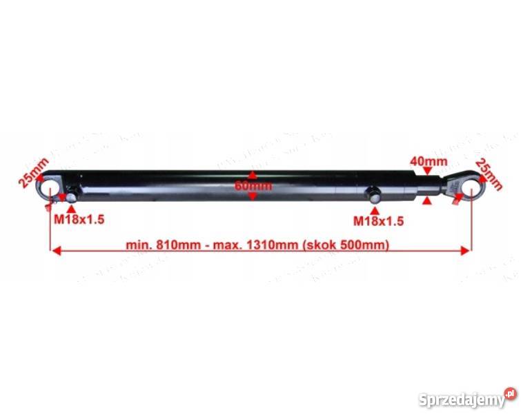 Siłownik Hydrauliczny 50x40 Skok 500 Mocowania Pozostałe Solec Kujawski