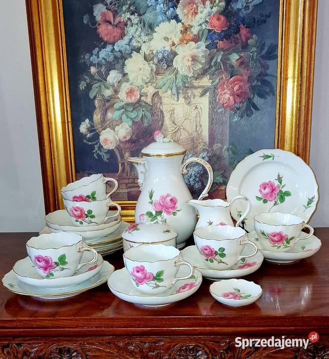 Miśnia Meissen serwis kawowodeserpwy 6ciu osób Porcelana i szkło Nałęczów
