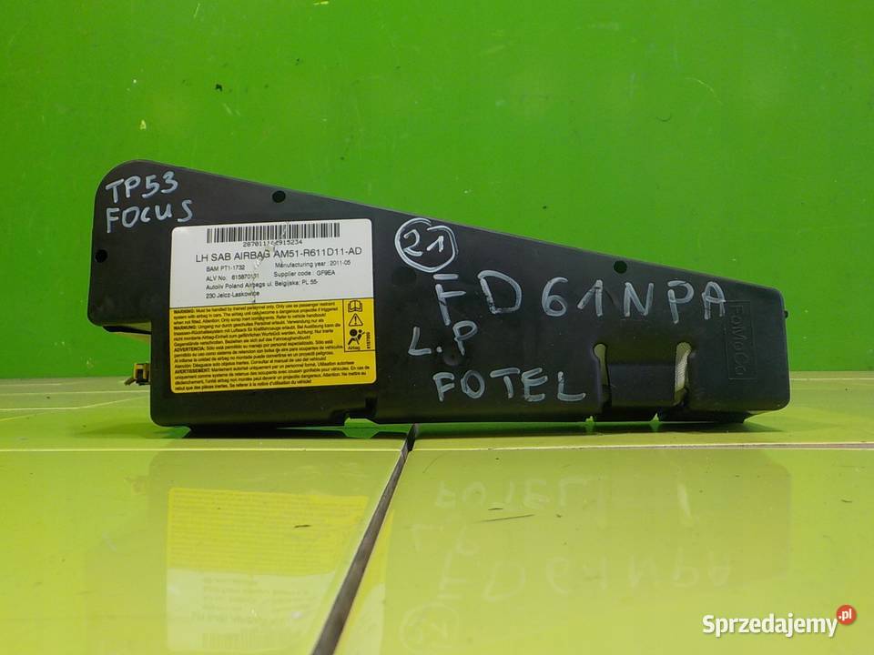 FOCUS MK3 16 B 11r HB 5D AIRBAG poduszka fotela Poduszki powietrzne Suków