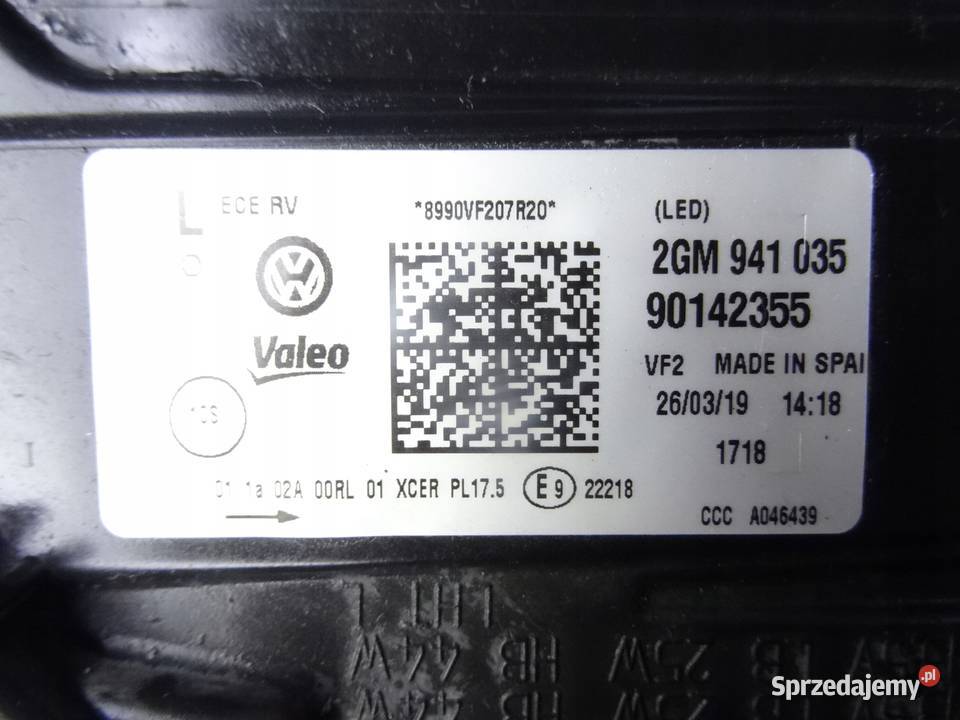 2GM941035 VW TCROSS LAMPA LED LEWY PRZOD EUROPA Przemęt