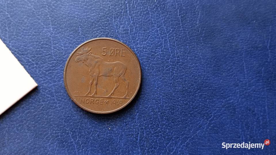 Stare monety 5 ore 1959 Norwegia podkarpackie Lesko
