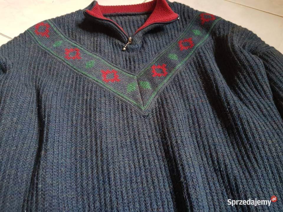 sweter rozsuwany golf vintage wełniany melanż Kielce