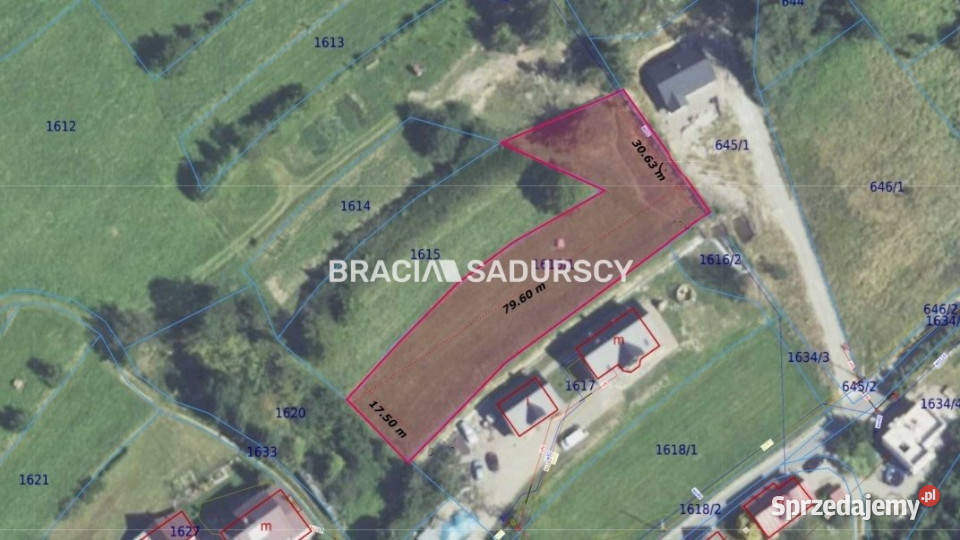 sprzedaży gruntu Dobra 1663m2 gaz