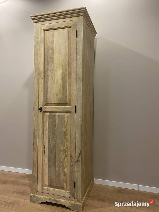 Wąska jasna drewniana szafa YORK z mango sprzedam