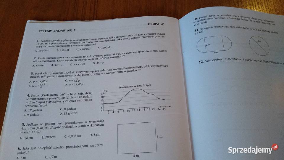 Matematyka 3 sprawdziany klasy trzeciej