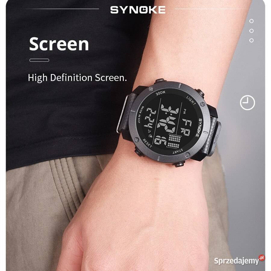 Duży zegarek elektroniczny cyfrowy sportowy